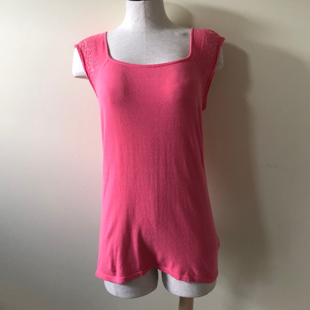 Lilly Pulitzer coral pink cap sleeve sweater